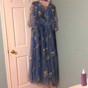 Floral Blue prom dress
